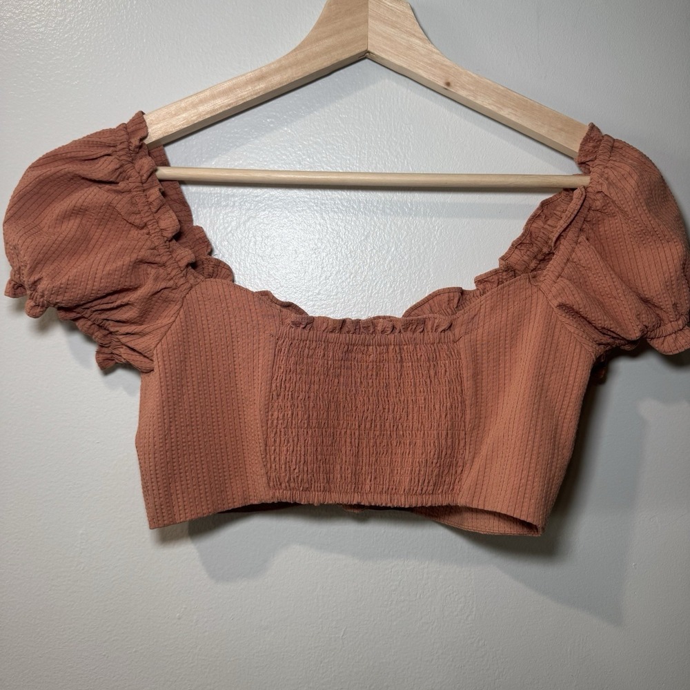 Free People malagueña Crop Top Size‎ 2 Milk Maid Boho - Picture 3 of 4